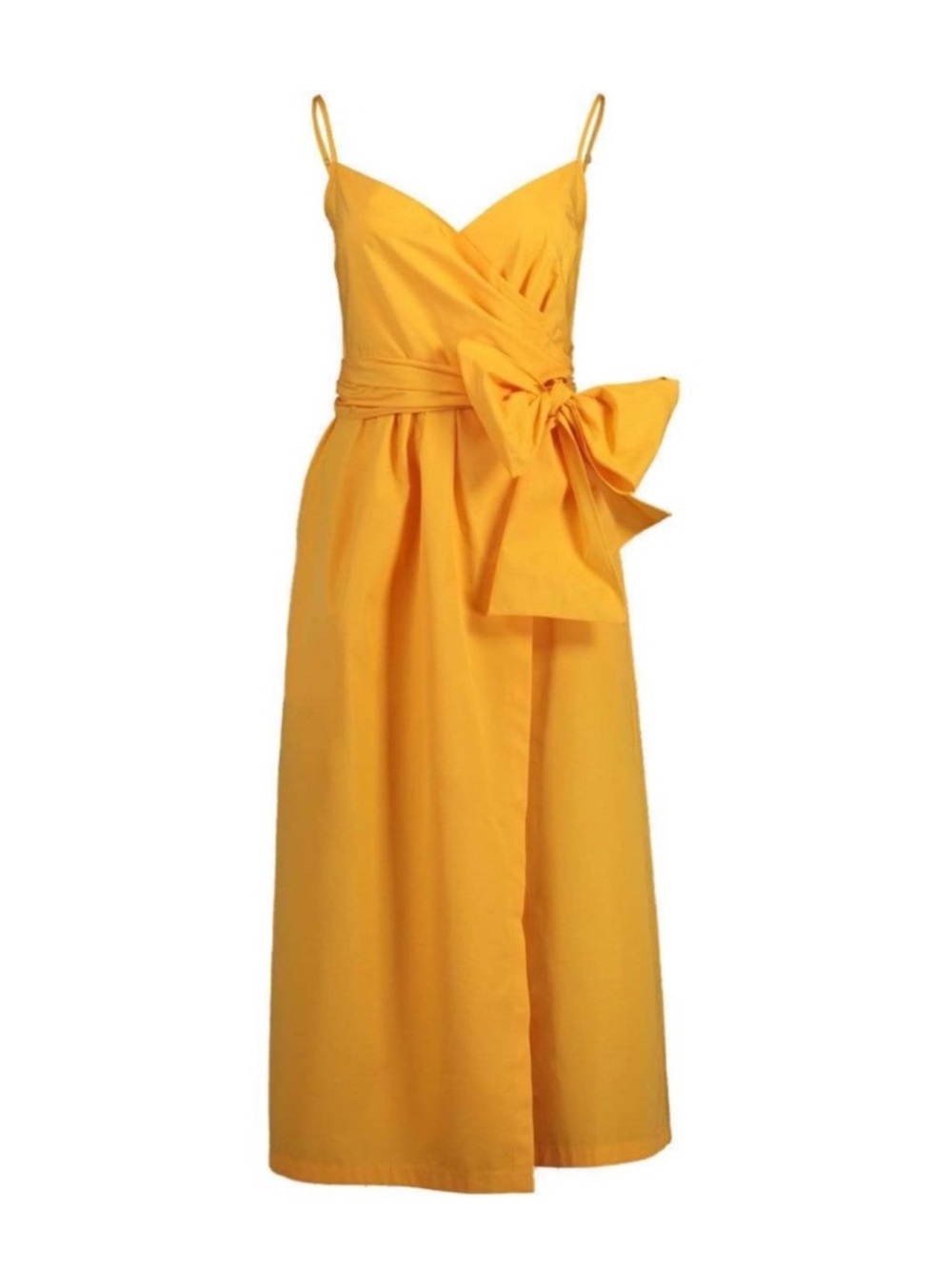 THREE GRACIES LONDON Martha Cotton Poplin Mango Midi Wrap Dress Size 14